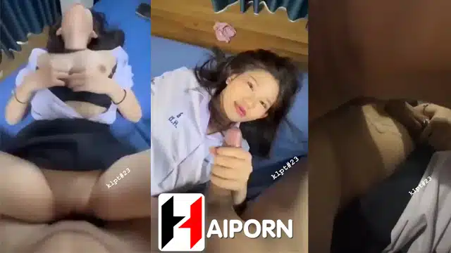 คลิปโป๊ ตั้งกล้องเย็ด คาชุดนักเรียน สาวหน้าสวย แฟนเย็ดโคตรน่ารัก อมควยใหญ่ โดนเย็ดคาชุดฟินๆ น้ำแตกใส่โหนกหี